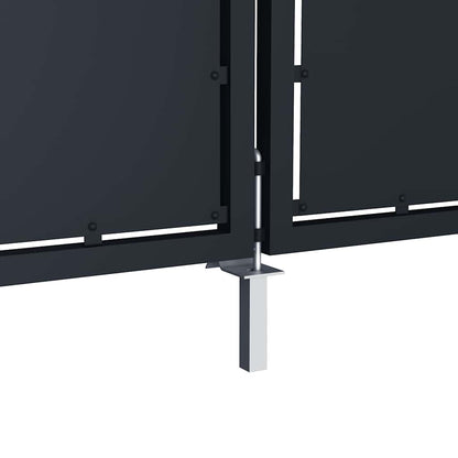 144536 vidaXL Garden Gate Steel 350x100 cm Anthracite
