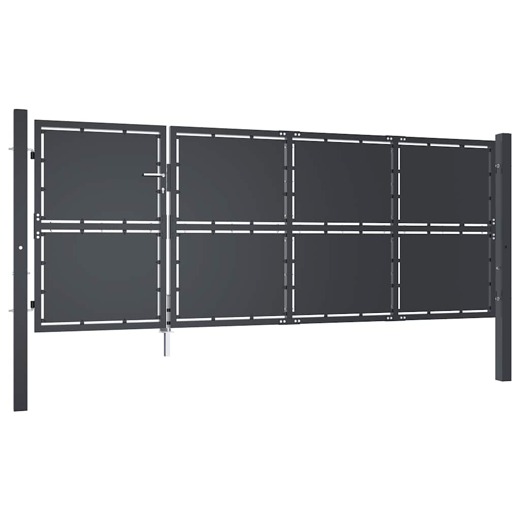 Garden Gate Steel 350x125 cm Anthracite