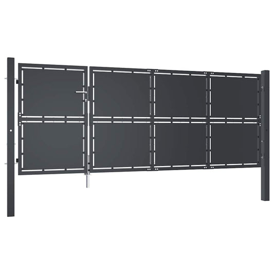 Garden Gate Steel 350x125 cm Anthracite