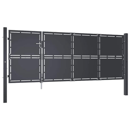 144537 vidaXL Garden Gate Steel 350x125 cm Anthracite