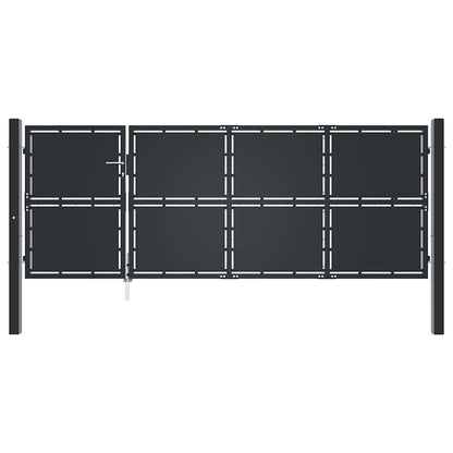 144537 vidaXL Garden Gate Steel 350x125 cm Anthracite