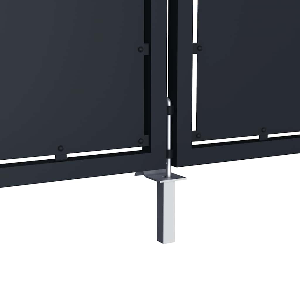 144537 vidaXL Garden Gate Steel 350x125 cm Anthracite