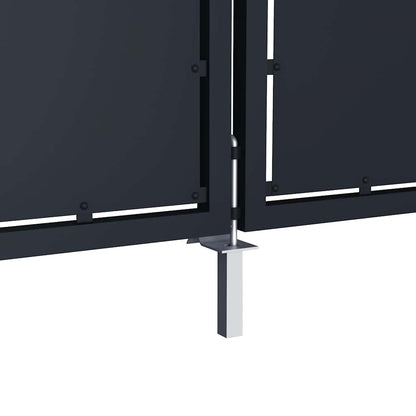 144537 vidaXL Garden Gate Steel 350x125 cm Anthracite