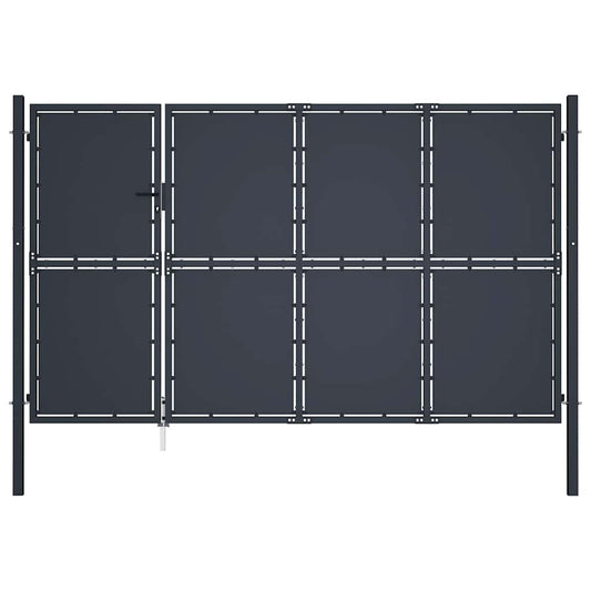 Garden Gate Steel 350x150 cm Anthracite