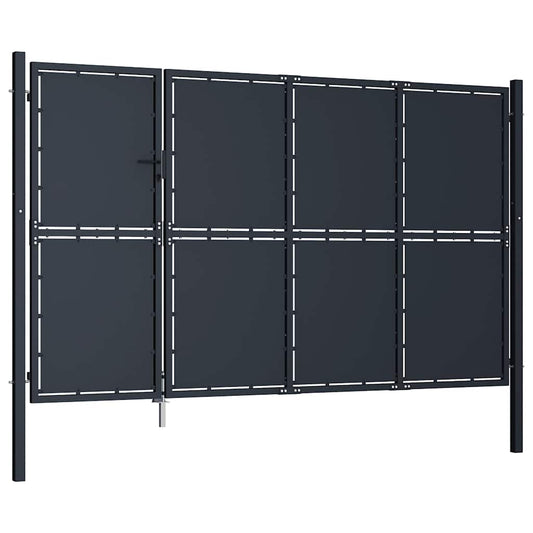 Garden Gate Steel 350x150 cm Anthracite
