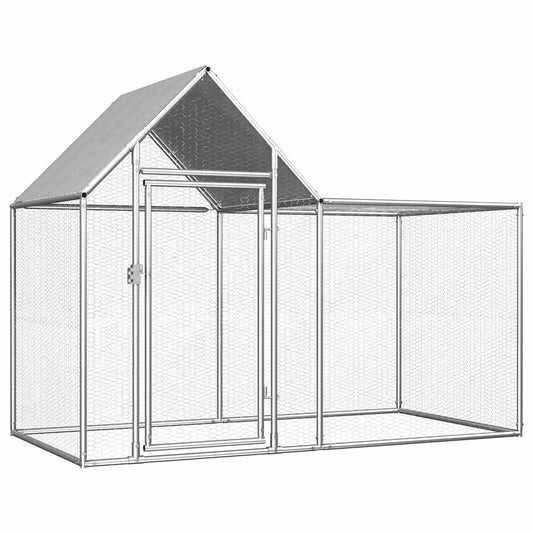 Chicken Coop | Silver | Galvanised Steel | Large |  Durable