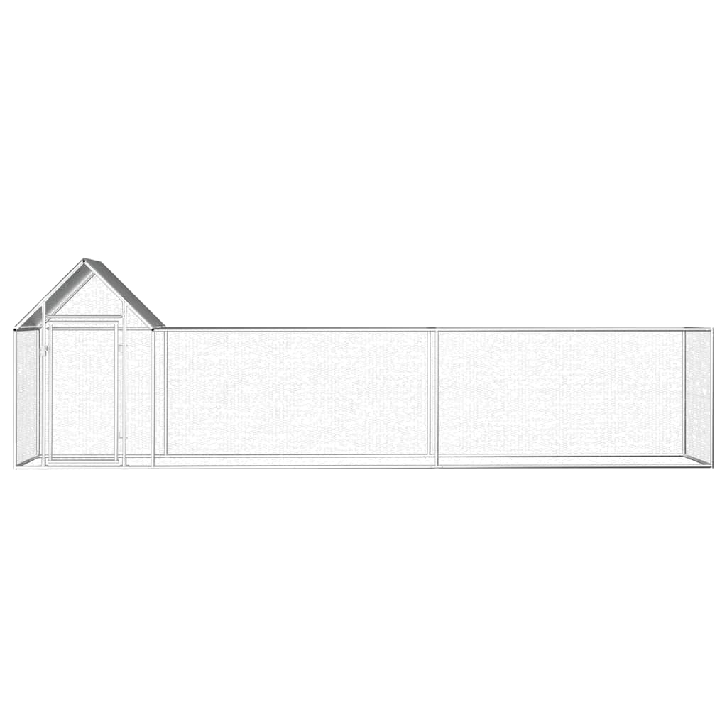 144555 vidaXL Chicken Coop 5x1x1,5 m Galvanised Steel