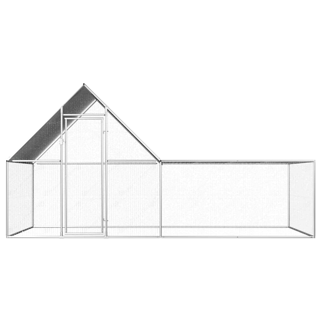 Chicken Coop 4x2x2 m Galvanised Steel