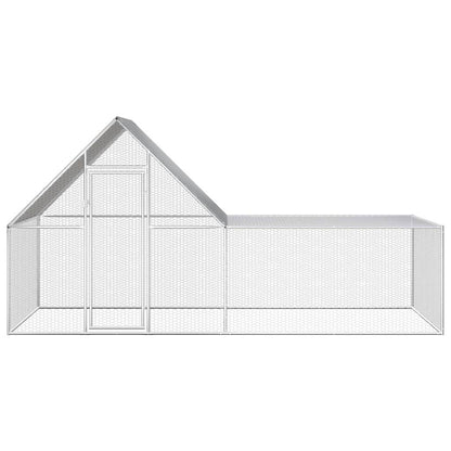 144556 vidaXL Chicken Coop 4x2x2 m Galvanised Steel