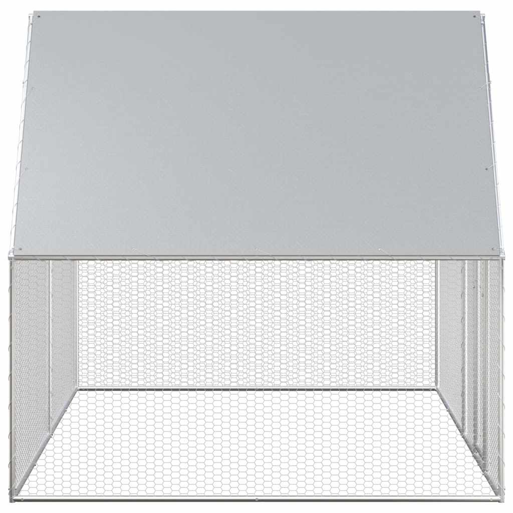 144556 vidaXL Chicken Coop 4x2x2 m Galvanised Steel