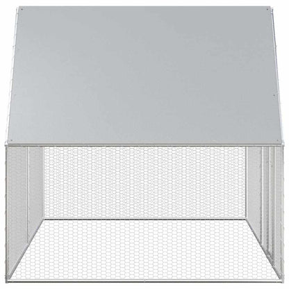 144556 vidaXL Chicken Coop 4x2x2 m Galvanised Steel