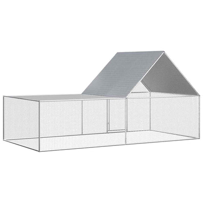 144556 vidaXL Chicken Coop 4x2x2 m Galvanised Steel