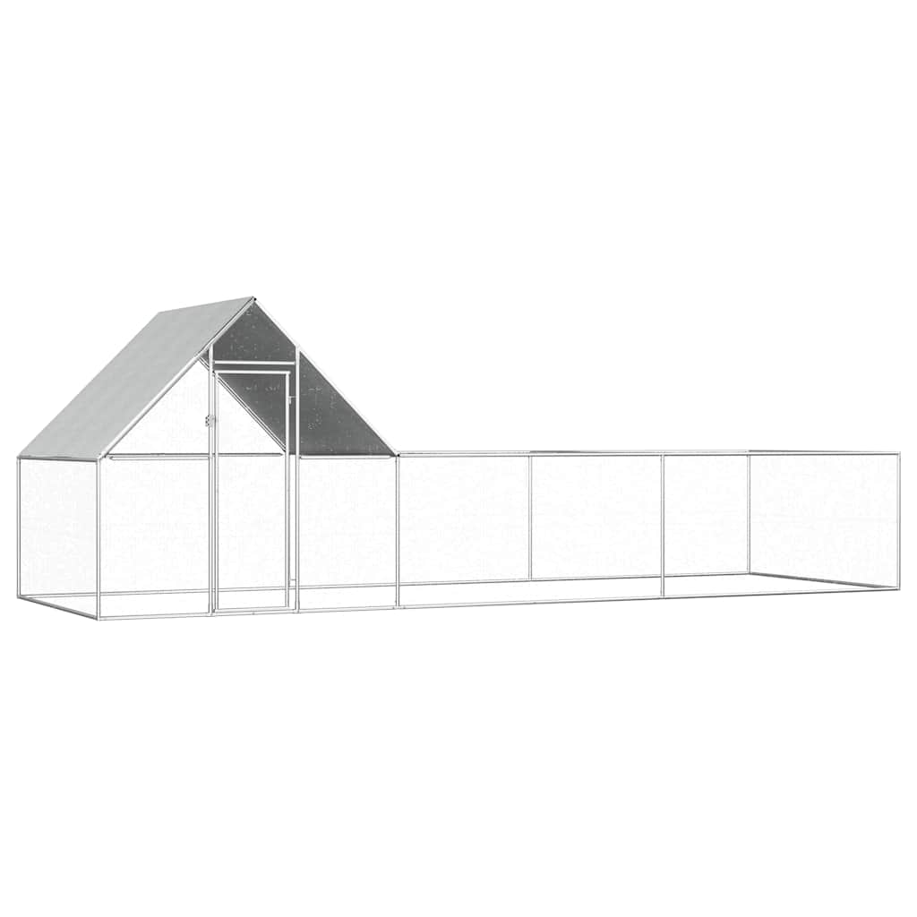 144557 vidaXL Chicken Coop 6x2x2 m Galvanised Steel