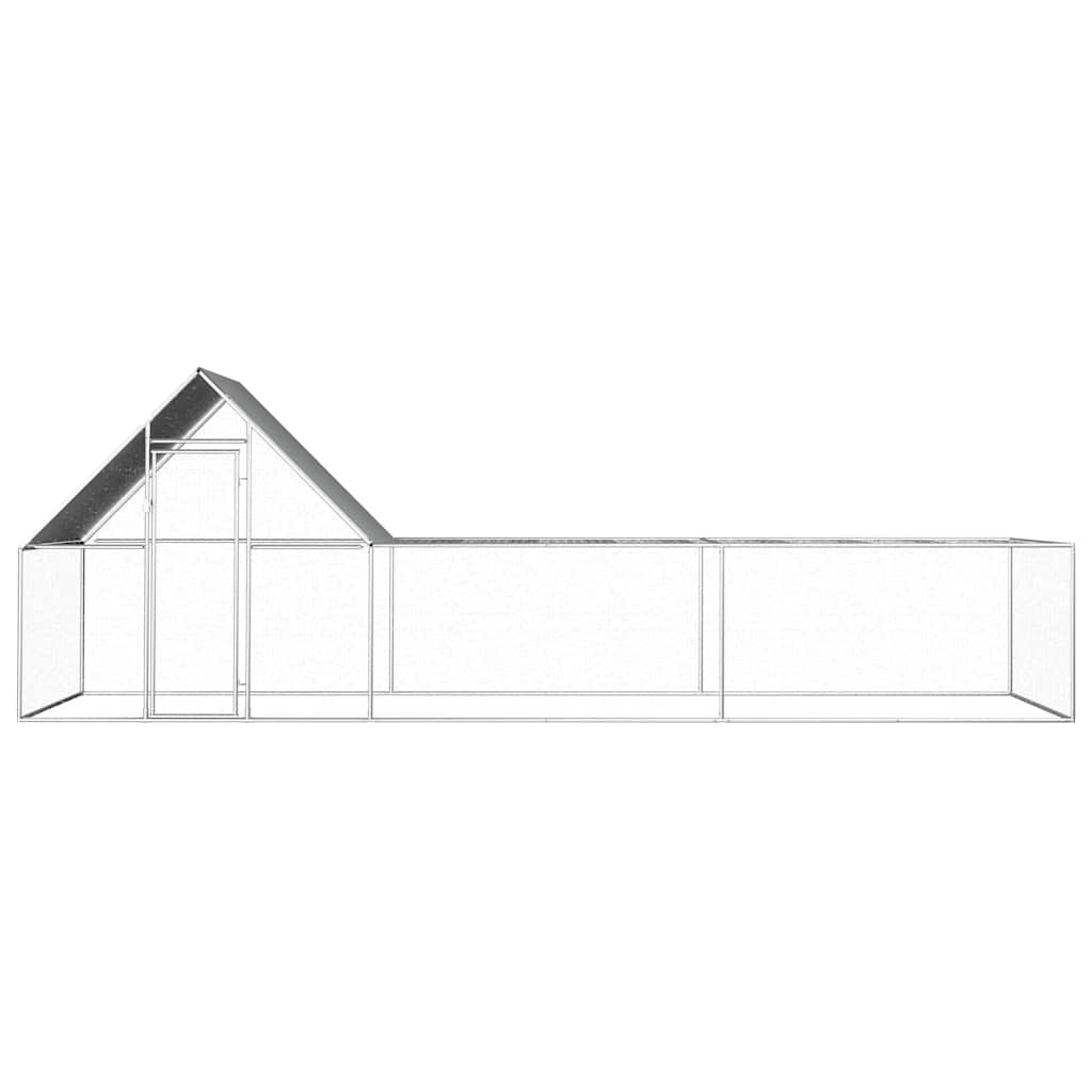 144557 vidaXL Chicken Coop 6x2x2 m Galvanised Steel