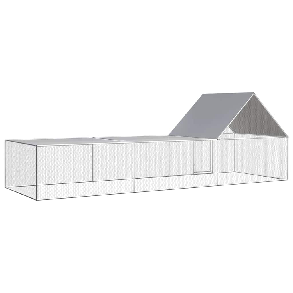 Chicken Coop 6x2x2 m Galvanised Steel