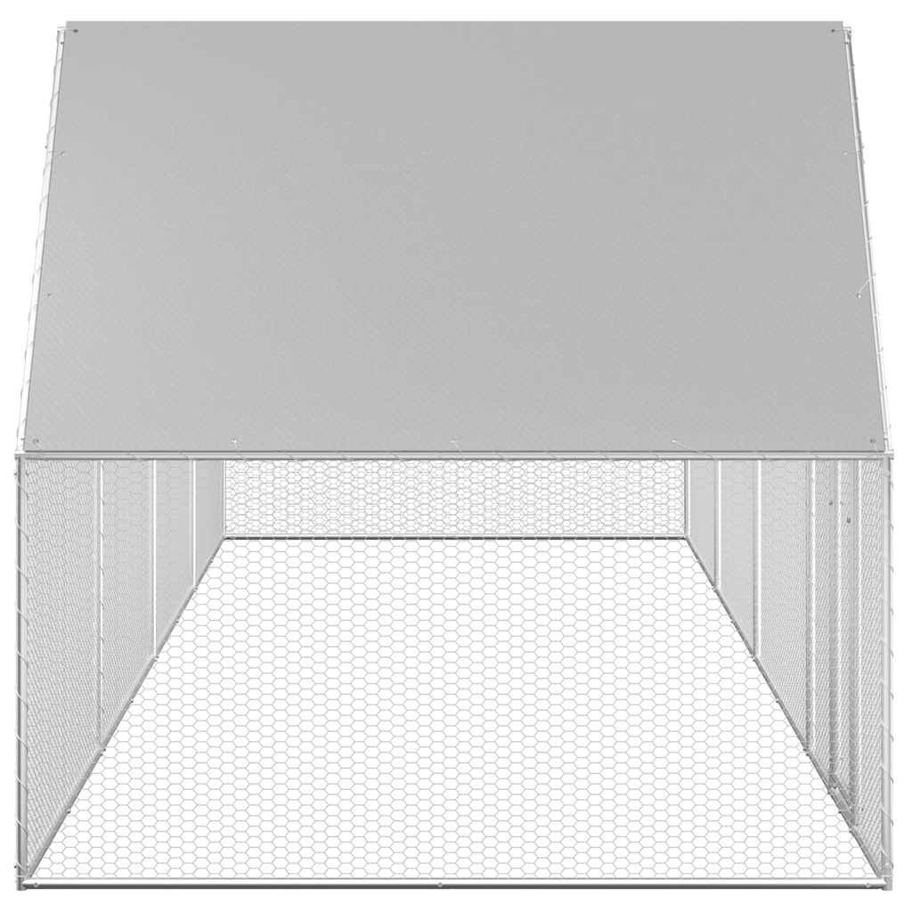 Chicken Coop 8x2x2 m Galvanised Steel