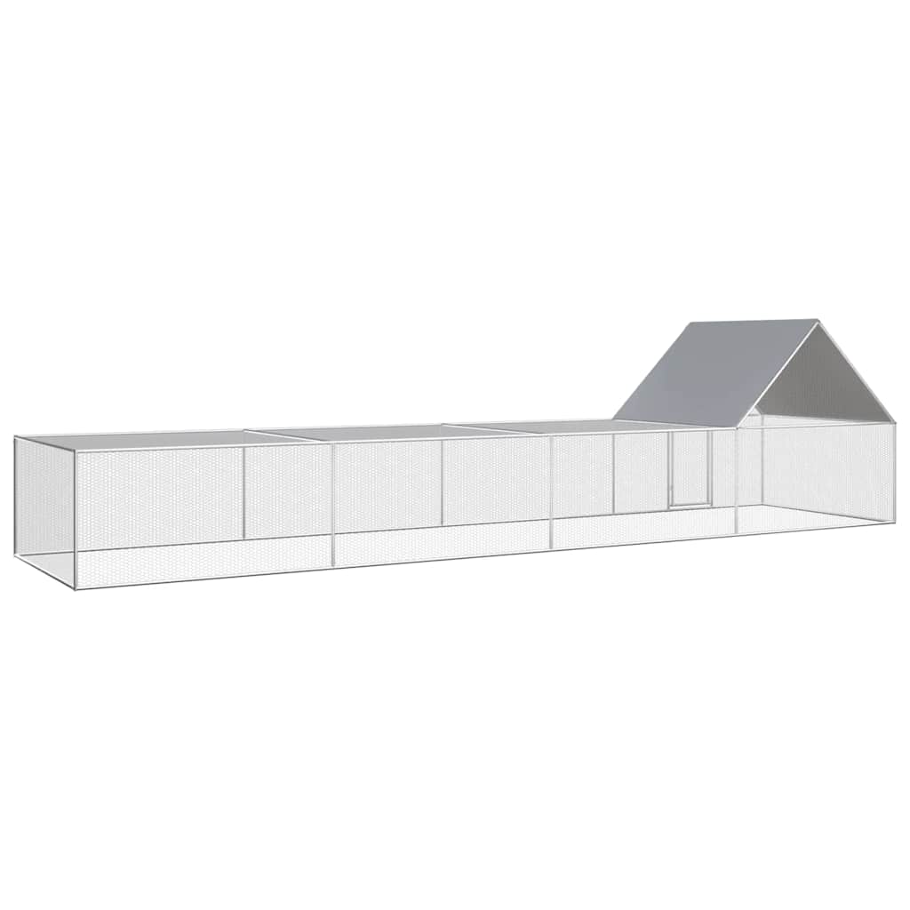 Chicken Coop 8x2x2 m Galvanised Steel