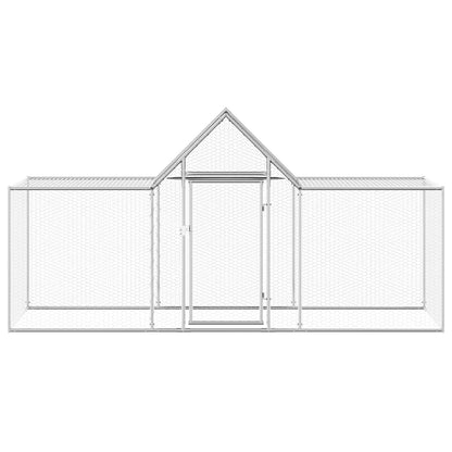 144559 vidaXL Chicken Coop 3x1x1,5 m Galvanised Steel