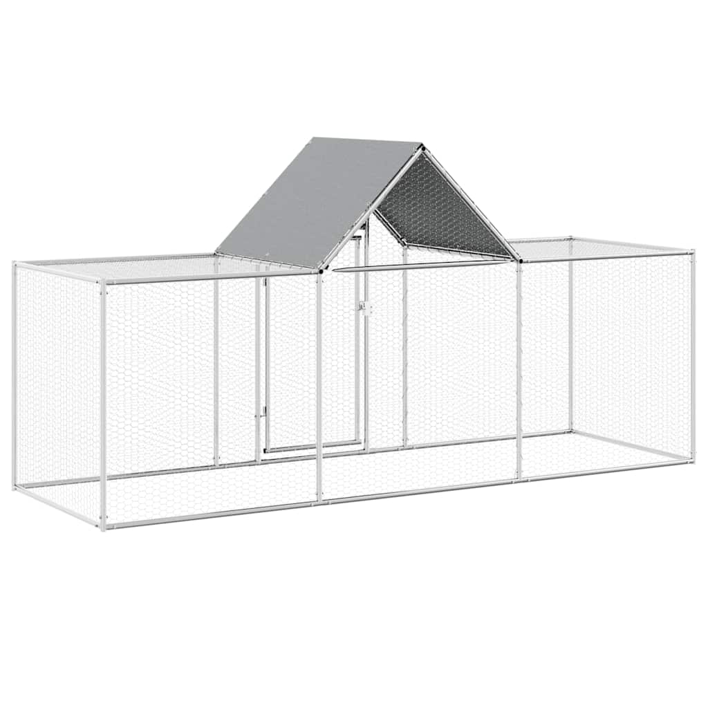 144559 vidaXL Chicken Coop 3x1x1,5 m Galvanised Steel