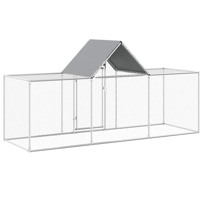 144559 vidaXL Chicken Coop 3x1x1,5 m Galvanised Steel