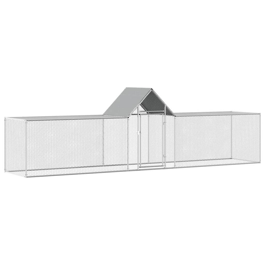 144560 vidaXL Chicken Coop 5x1x1,5 m Galvanised Steel