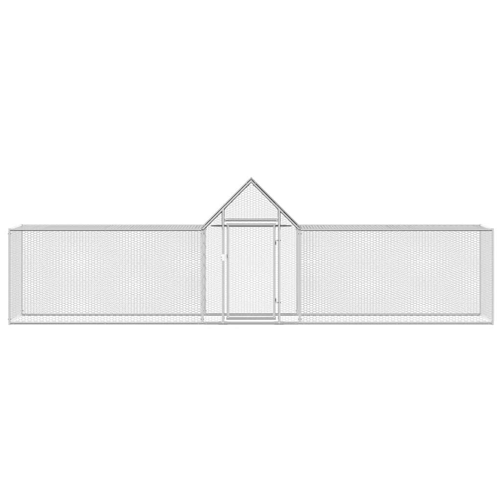 144560 vidaXL Chicken Coop 5x1x1,5 m Galvanised Steel