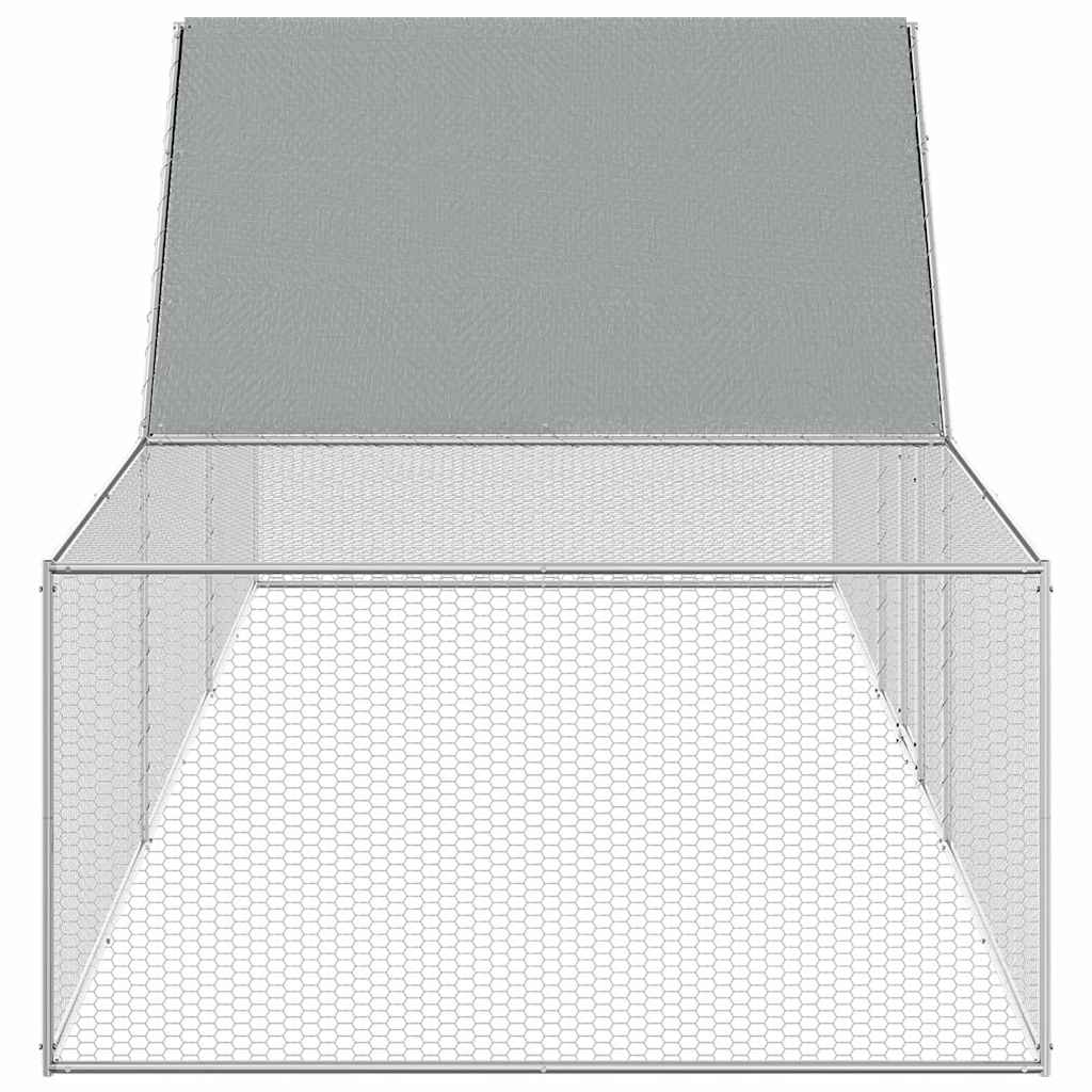 144560 vidaXL Chicken Coop 5x1x1,5 m Galvanised Steel