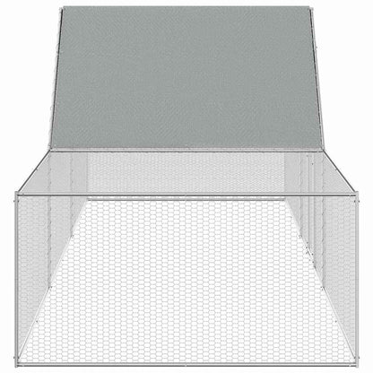 144560 vidaXL Chicken Coop 5x1x1,5 m Galvanised Steel