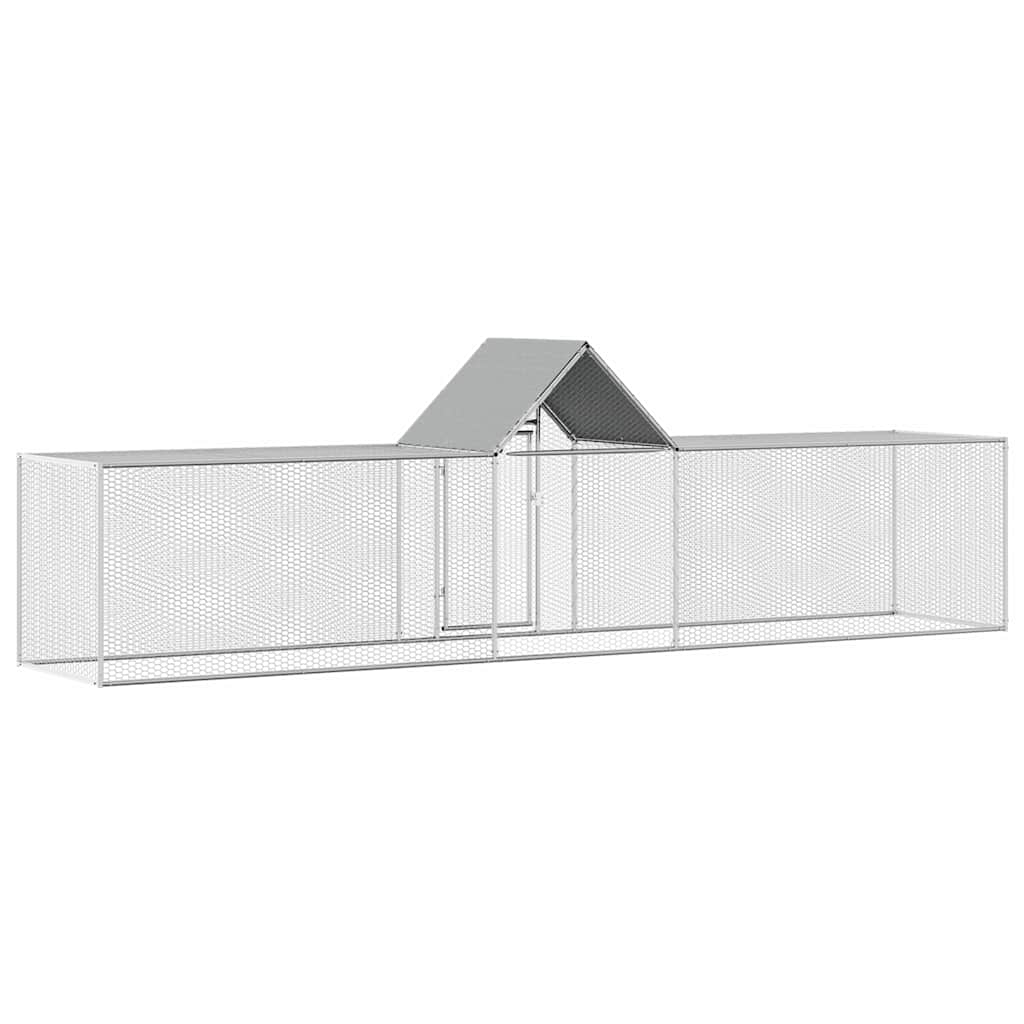 144560 vidaXL Chicken Coop 5x1x1,5 m Galvanised Steel