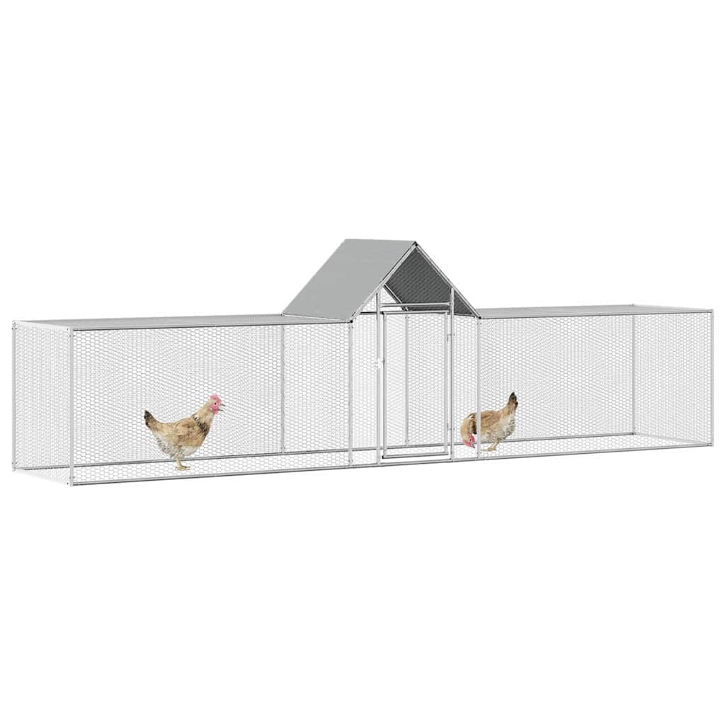 144560 vidaXL Chicken Coop 5x1x1,5 m Galvanised Steel