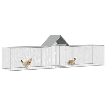 144560 vidaXL Chicken Coop 5x1x1,5 m Galvanised Steel