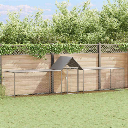 Chicken Coop | Silver | Galvanised Steel | 5x1x1.5 meters | Chicken Coop