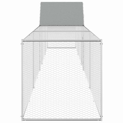 144561 vidaXL Chicken Coop 9x1x1,5 m Galvanised Steel