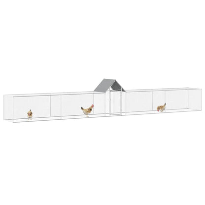 144561 vidaXL Chicken Coop 9x1x1,5 m Galvanised Steel