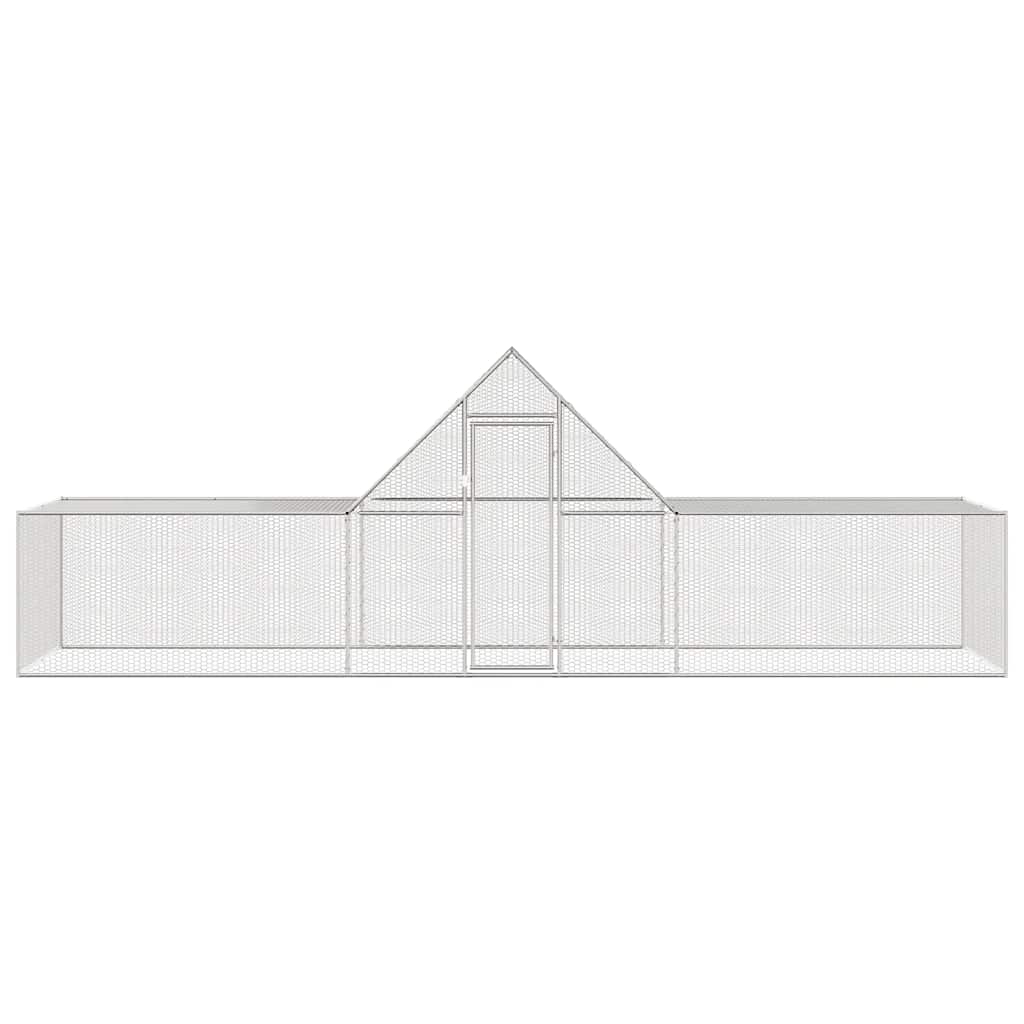 144562 vidaXL Chicken Coop 6x2x2 m Galvanised Steel