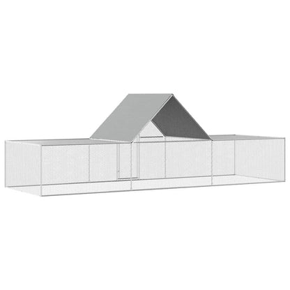 144562 vidaXL Chicken Coop 6x2x2 m Galvanised Steel