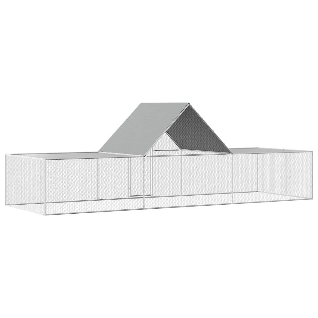 Chicken Coop 6x2x2 m Galvanised Steel