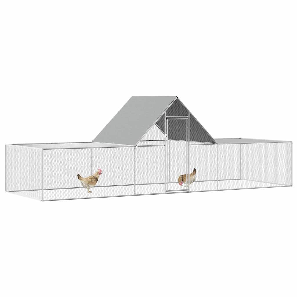 144562 vidaXL Chicken Coop 6x2x2 m Galvanised Steel