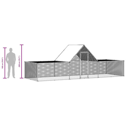 Chicken Coop 6x2x2 m Galvanised Steel
