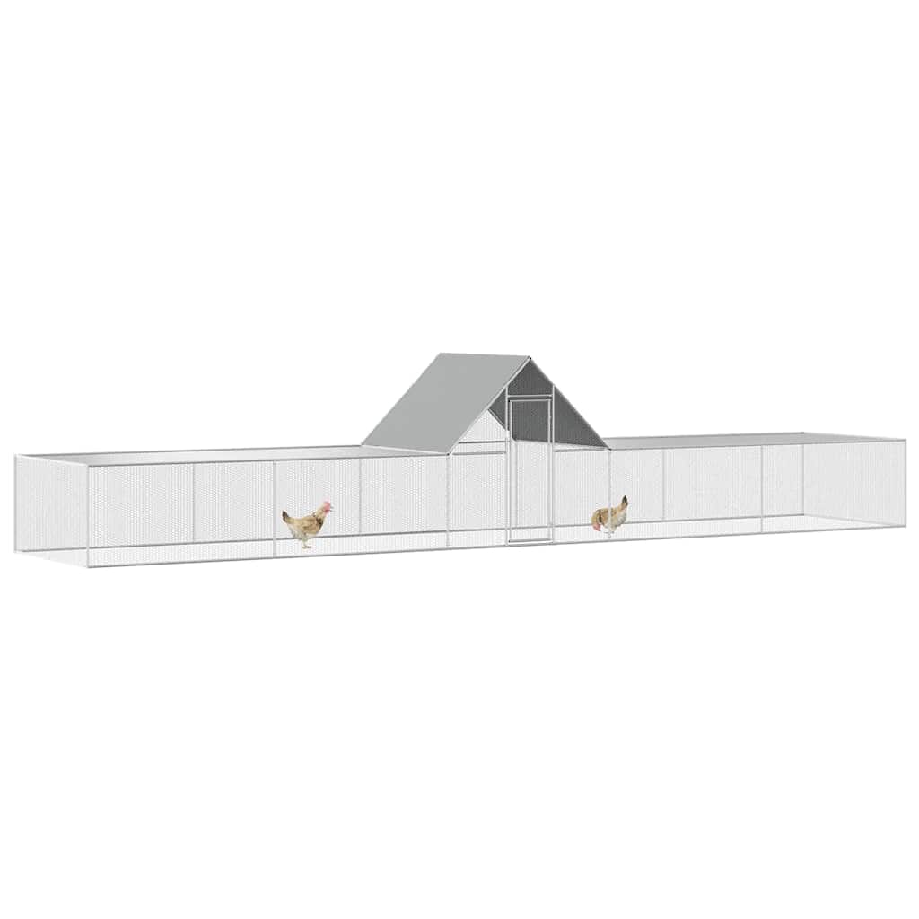 Chicken Coop 10x2x2 m Galvanised Steel