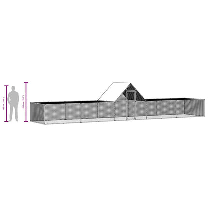 Chicken Coop 10x2x2 m Galvanised Steel