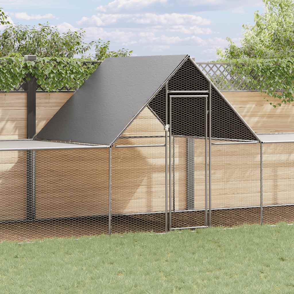 Chicken Coop 10x2x2 m Galvanised Steel