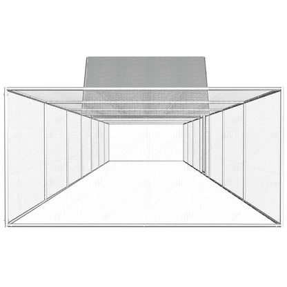 144564 vidaXL Chicken Coop 14x2x2 m Galvanised Steel