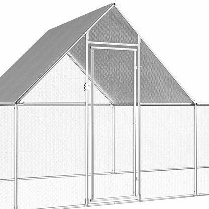 144564 vidaXL Chicken Coop 14x2x2 m Galvanised Steel