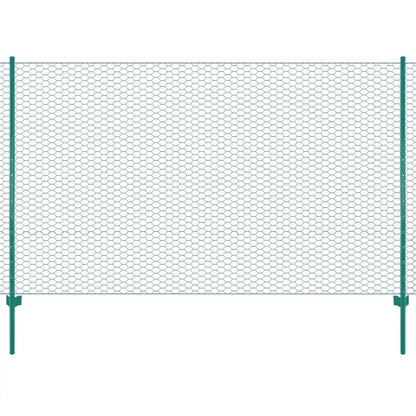 Wire Mesh Fence with Posts Steel 25x2 m Green