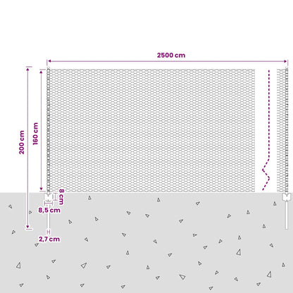 Wire Mesh Fence with Posts Steel 25x2 m Green