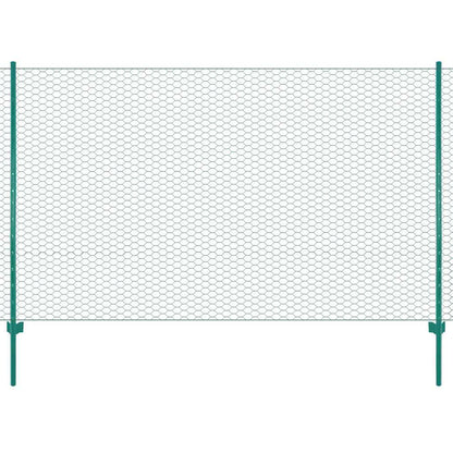 Wire Mesh Fence with Posts Steel 25x1.5 m Green