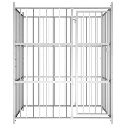 Dog Kennel | Silver | Galvanized Steel | 150x150x185 cm | Durable
