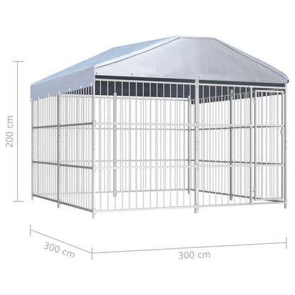 Outdoor Dog Kennel with Roof 300x300x200 cm