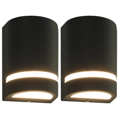 Outdoor Wall Lights 2 pcs 35 W Black Half-round